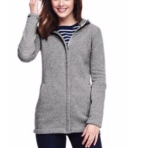 Sherpa Lined Sweater Jacket with hood like new